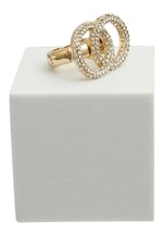 Women's Fashion Jewelry Clear Pave Rhinestone Infinity Gold Plated Stretch Ring - £23.50 GBP
