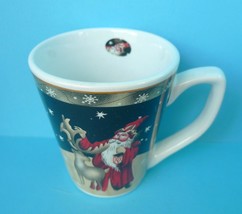 VTG Pottery MUG Cup Christmas Santa Claus Deer Collezione Paolo Roncci I... - £8.12 GBP