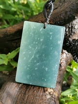 Icy Bluish Green Snowflake Cotton Jadeite Jade Peace &amp; Calm Pendant # 75 carat # - £374.90 GBP