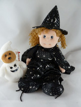 Ty Beanie Kids PRINCESS Girl Doll in Witch Dress &amp; Hat + Sheetsies ghost - £15.48 GBP