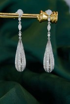 2.00 Ct Round D/VVS1 Diamond Stud Dangle Earrings 14K White Gold Over Screw Back - £83.10 GBP