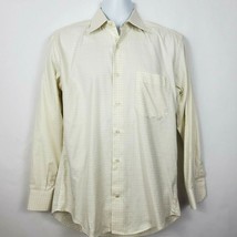 Corneliani Dress Shirt Mens Size S 15.5 39 Made In Italy Yellow Check Stripe - £29.21 GBP