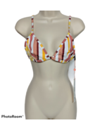 NWT Mink Pink Barbados Fixed Triangle Bikini Swimsuit Top Size Med Striped  - £16.90 GBP