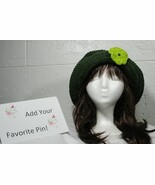 CSM - Brimmed Slouchy Hat, Handmade, NEW, Deep Forest, Crochet CSM - 10379 - $34.30 CAD