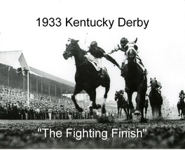 1933 - Kentucky Derby &quot;Fighting Finish&quot;  Ground Level View - Close Up - 10&quot; x 8&quot; - £15.80 GBP