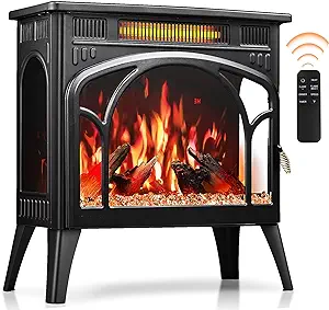 25-Inch Electric Fireplace Stove,Steel Construction,Electronic Temperatu... - $370.99