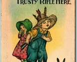I Got My Trusty Rifle Poem Children Comic Rabbit Gun 1911 DB Postcard I12 - £7.86 GBP