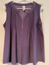 NWOT - Per Seption Ladies Size M Lavender V-Neck Sleeveless Dress Blouse - £10.99 GBP