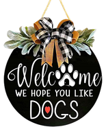Welcome Wreath Sign for Farmhouse Front Porch Decor - We Hope You like D... - £14.95 GBP