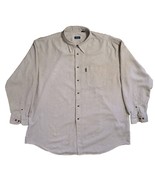 Izod Mens XXL Mens Tan Beige Gingham Button Down, Long Sleeve Shirt, Gen... - $16.00