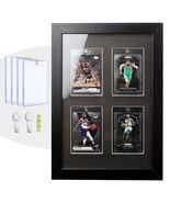 Standard Trading Card Display Case 4 PSA Slab Wood Frame Sport Football ... - $57.37