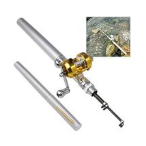 Accessotech Mini Silver Pocket Fishing Rod Pole &amp; Golden Reel Pen Shape ... - $37.00