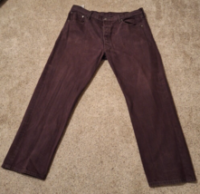 Levis 501 Jeans Mens 38x31 Purple Plum Button Fly Straight Leg Denim - $20.37