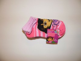Dora The Explorer 5pk Ankle Socks White Purple Pink Size 6-8 NWT - $7.24