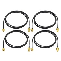 WiFi Antenna Extension Cable 4 Pack RP SMA Male to RP SMA Female Bulkhea... - £22.54 GBP