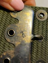 VIETNAM ERA US MILITARY GREEN CANVAS WEBBED PISTOL BELT image 4