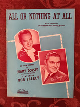 RARE Sheet Music All or Nothing At All Jimmy Dorsey Bob Eberly Lawrence Altman - £12.69 GBP