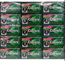 3X Clorets Mint Flavored Gum ( goma chicle ) 3 Boxes Of 60 Packets Ea -F... - $30.68