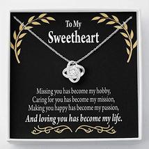 My Sweetheart Loving You Love Knot Necklace Stainless Steel w CZ Stone - £43.47 GBP