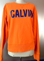 Calvin Klein Jeans Women’s Sweatshirt pullover orange Logo long sleeve S... - $10.00