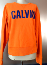 Calvin Klein Jeans Women’s Sweatshirt pullover orange Logo long sleeve S... - £7.87 GBP