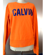Calvin Klein Jeans Women’s Sweatshirt pullover orange Logo long sleeve S... - £7.87 GBP