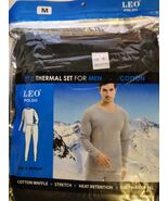 Leo Poldo 2pc Thermal set for men cotton waffle stretch heat retention S... - $19.79