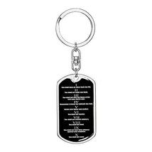 Ten Commandments Keychain Dog Tag Stainless Steel or 18k Gold 10 Commandments Pe - £42.60 GBP