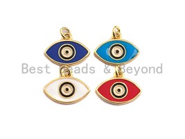 Enamel Evil Eye Charm, Red Blue White eye pendant, Enamel eye charm, Protection - £2.41 GBP