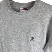 Vintage 2000 Tommy Hilfiger Jeans T-Shirt Embroidered Crest Logo Sz L Gray Y2K - £15.81 GBP