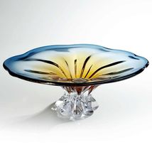 Luxury Gradient Art Glass Pedestal Fruit Bowl, Cloud-Inspired High-Stem ... - $3,308.75 MXN
