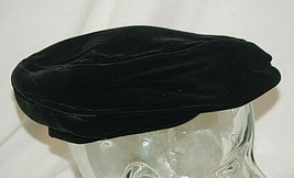 Ladies Beret Black Hat Unknown Maker Vintage MCM - £10.11 GBP