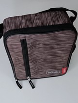 Thermos Upright Insulated Lunch Box Bag Brown w/Dark Brown Lines Black A... - $9.90