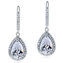 2,0 ct weiße Birnen-Diamant-Tropfen Sterling 925 Silber Hochzeitsgeschenk... - £151.31 GBP