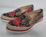 Donald Pliner Womens FINNI Faux Snakeskin Shoes Size 6 M Red Loafers Esp... - $38.99