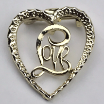 Heart Shaped Love Pin Brooch Gold Tone Gerry’s Vintage - £7.86 GBP