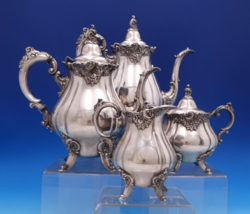 Baroque by Wallace Silverplate Tea Set 4pc #281-#284 (#8294) Beautiful! - £309.80 GBP