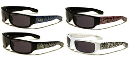 LOCS SLIM RECTANGULAR PAISLEY BANDANA PRINT SUNGLASSES RETRO WRAP AROUND... - $157.59 MXN+