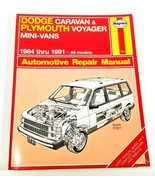 Dodge Caravan &amp; Plymouth Voyager 1984-1989 Repair Manual - Haynes #1231 - £7.20 GBP