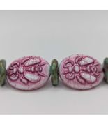 Czech Glass Bee Bead Mix -Pink &amp; Green Nature Theme Bead Set - $16.95