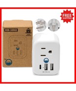 Non-Surge Travel Power Strip with 6 Outlets &amp; 3 Ports - Ideal for Cruise... - $49.57 CAD