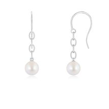 ANGARA Japanese Akoya Pearl Solitaire Drop Earrings in Silver (6mm) - $246.78+
