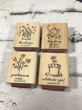 Stampin Up! Rubber Stamps Set Of 4 With Sentiments &amp; Designs - $14.84