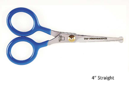 Ball Point Shears Professional Dog Pet Grooming 4&quot; Straight Coated Handle - £31.69 GBP