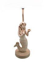 Scratch &amp; Dent Beige Antique Stone Finish Mermaid Table Lamp Base Only - £39.51 GBP