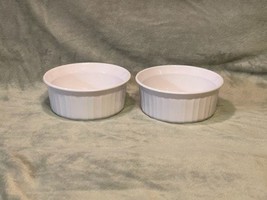 Vintage Corning French White Bakeware- Pair of Small 500ml Round Baking Dishes - £17.12 GBP