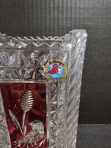 Hofbauer Byrdes Red Bird Lead Crystal Rectangle Engraved Vase  - $29.99