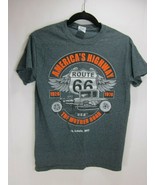 St Louis Americas Highway Route 66 Mother Road Hot Rod Short T-Shirt S S... - £7.78 GBP