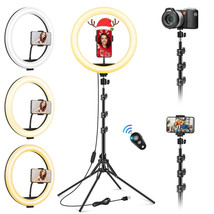 12 inch Ring Light with Tripod Stand &amp; Phone Holder Tall 177cm/69.5&quot;, Large Prof - £33.81 GBP
