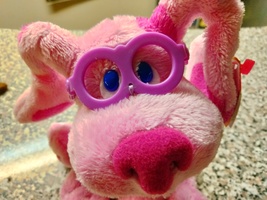 Ty Beanie Babies  Magenta The Blues Clues Pink Dog With Glasses, MWMT - £23.48 GBP